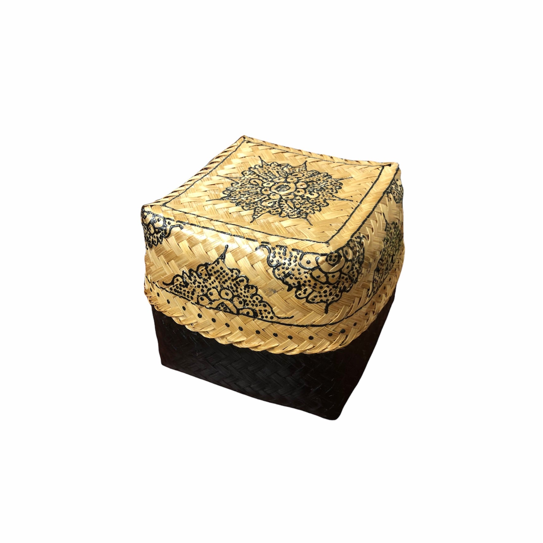 Black Henna Rattan Box - Shopthatapp.ca