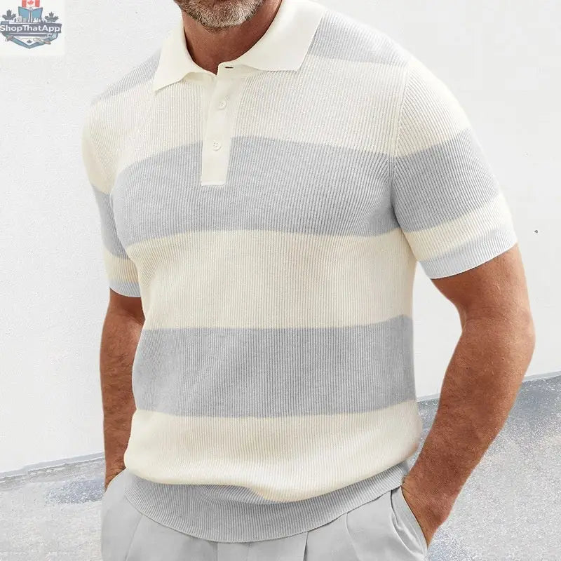 Mens Clothing Summer Fashion Lapel Sweater Short Sleeve Men Clothing Men Wears - Shopthatapp.ca