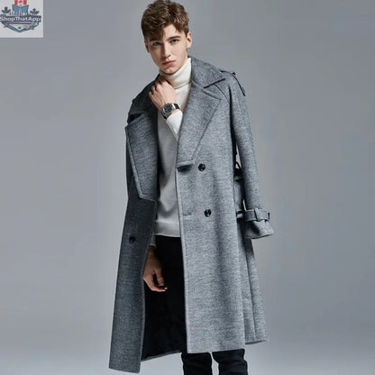 knee Herringbone Coat For Mens - Shopthatapp.ca
