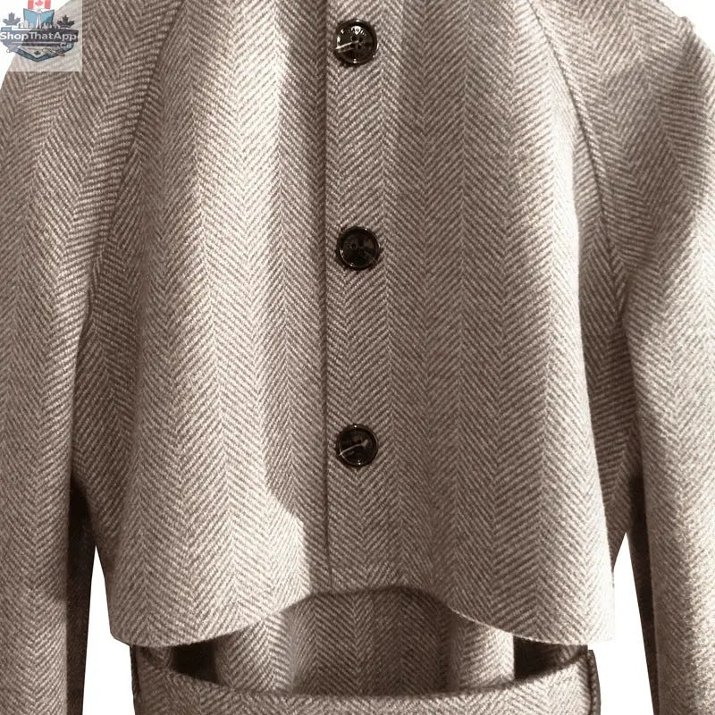 knee Herringbone Coat For Mens - Shopthatapp.ca