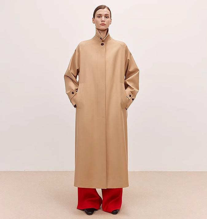 Fragrant Moment Trench Coat for Women - Stylish Mid-Length Overcoat for Petite Figures in High-End British Design