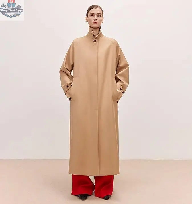 Fragrant Moment Trench Coat for Women - Stylish Mid-Length Overcoat for Petite Figures in High-End British Design - Shopthatapp.ca
