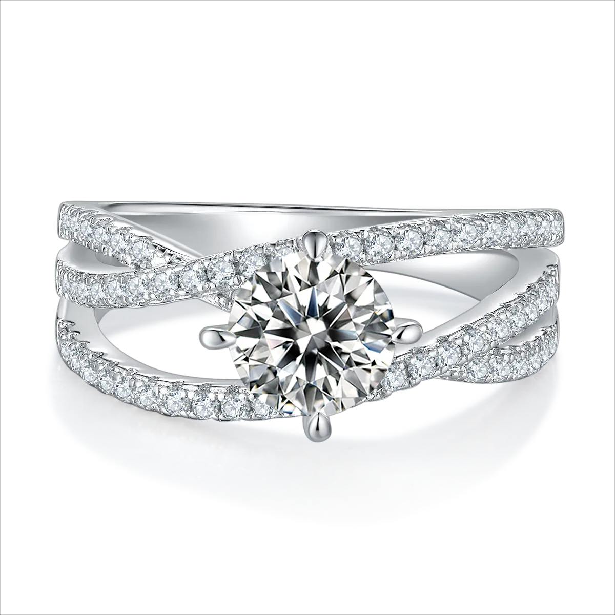 1 Carat Moissanite 925 Sterling Silver Ring for Elegant Style and 18K Gold Bubble Letter Earrings - Shopthatapp.ca