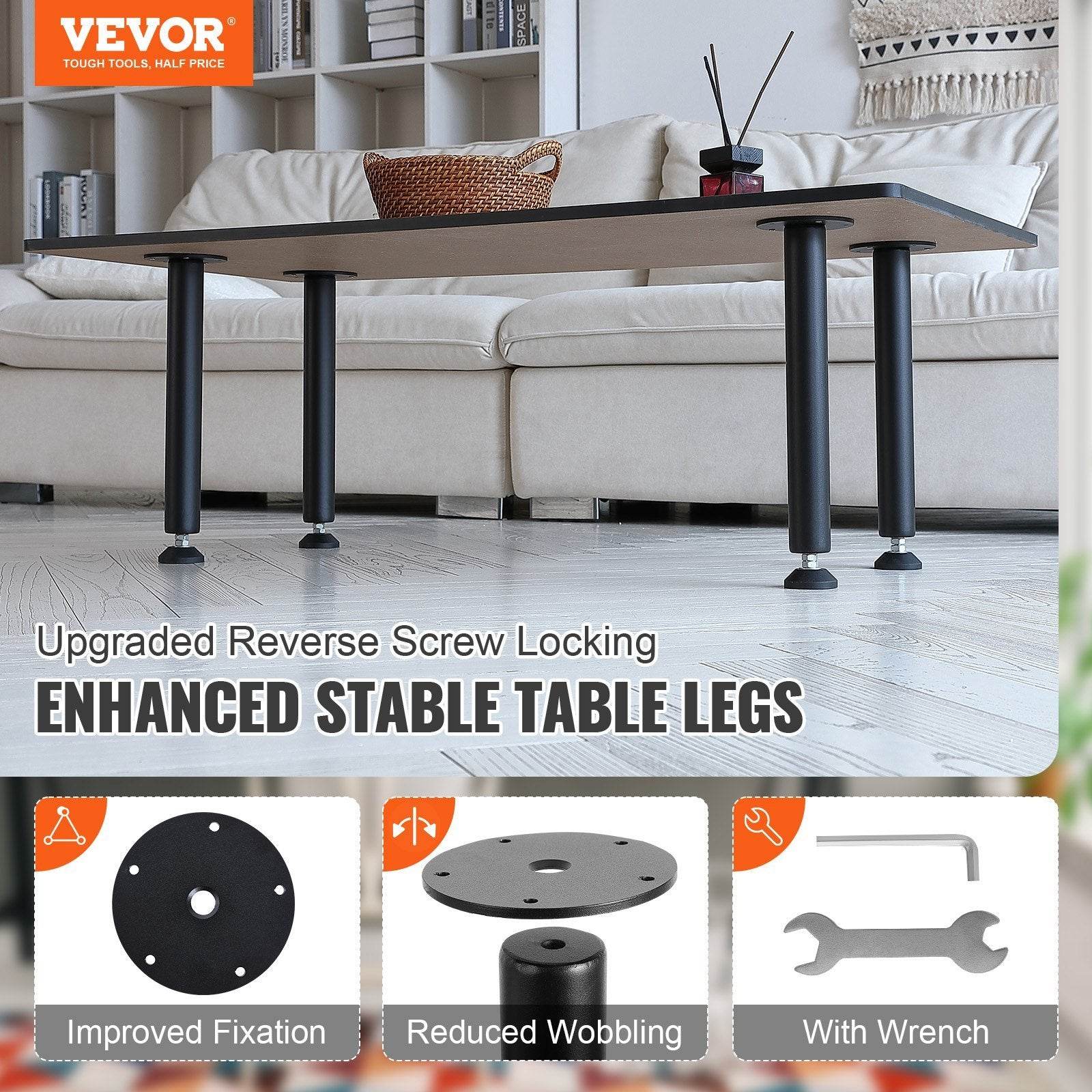 16 Inch Adjustable Desk Legs, Set Of 4 - 1200 Lbs Load Capacity.