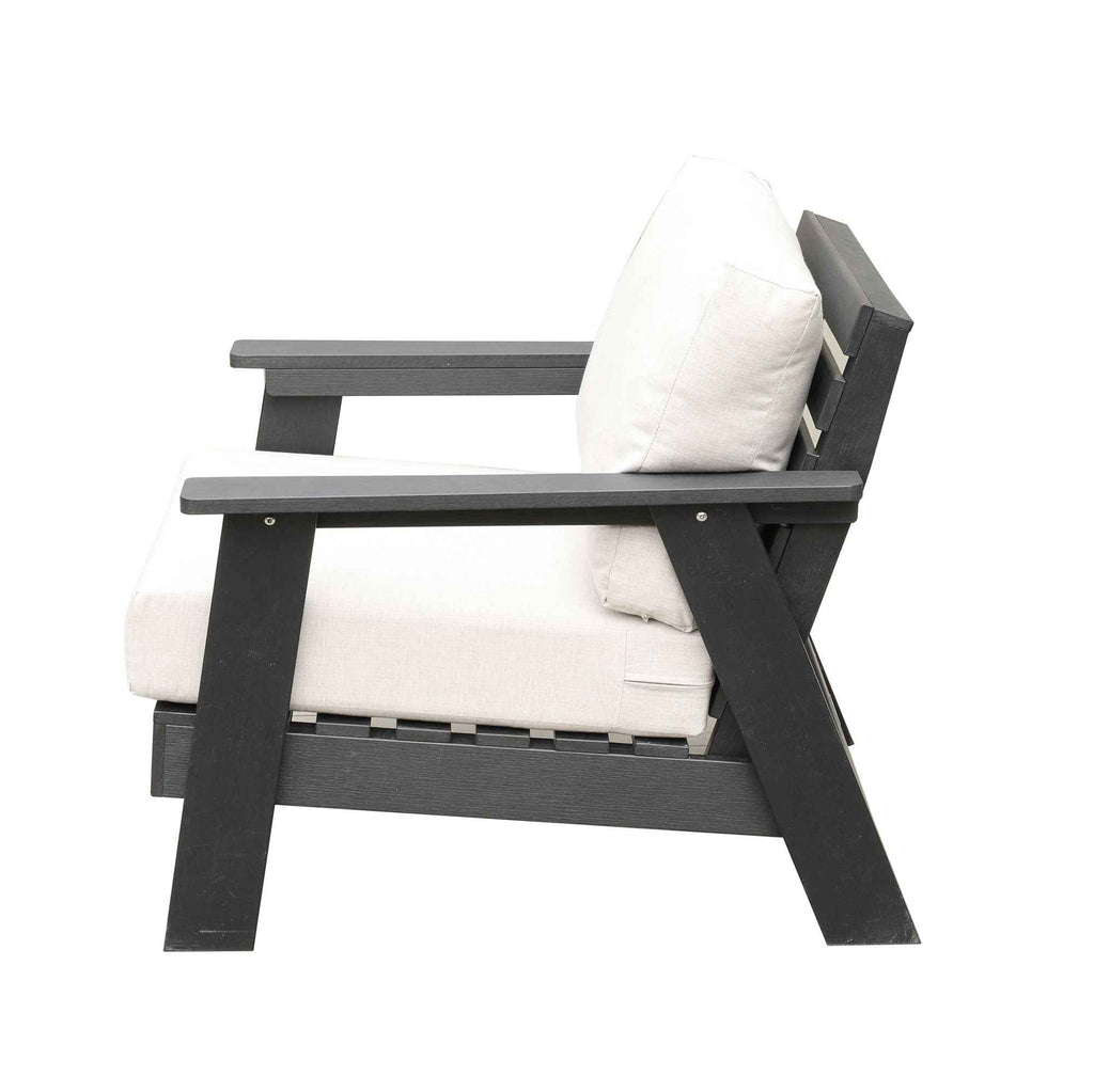 Hazelnut Polymer Outdoor Club Chair with Sunbrella® Cushions