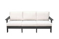 Hazelnut Polymer Outdoor Sofa with Sunbrella® Cushions