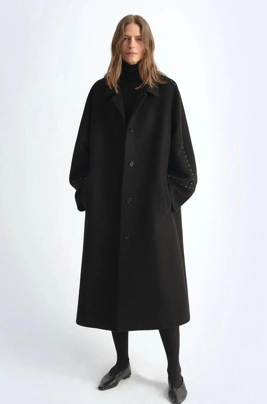 Dream of Champs Elysees Wool Coat - Essential Riveted Lapel for Women in Autumn and Winter - Shopthatapp.ca