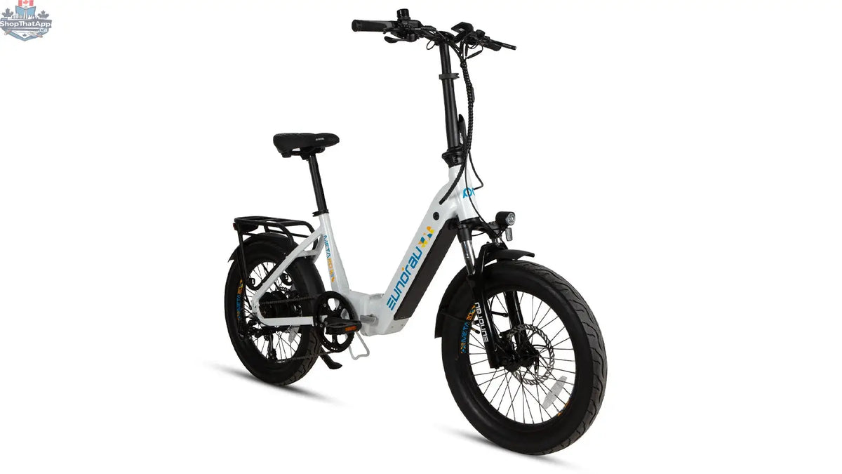 E-Vélo EUNORAU QUEBEC META20 1.0 electric bicycle with sleek frame and handlebar, ready for outdoor urban commuting and gaming adventure