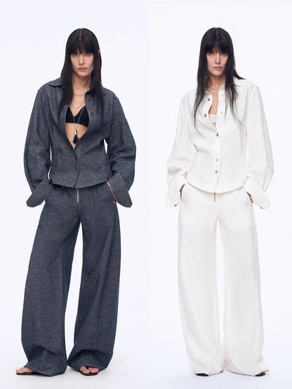 Berlin Afternoon Tea Waist Shirt - Refreshing Breathable Twill Linen Deconstructed Silhouette Old Money Style Top - Shopthatapp.ca