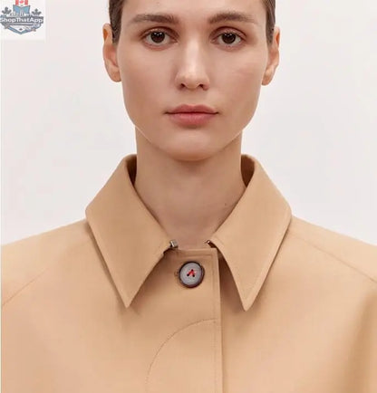 Fragrant Moment Trench Coat for Women - Stylish Mid-Length Overcoat for Petite Figures in High-End British Design - Shopthatapp.ca
