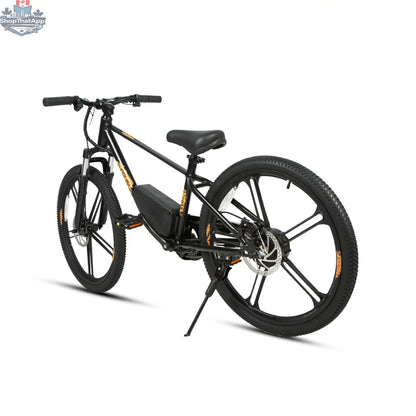 E-Vélo EUNORAU QUEBEC EKIDS24 1.0 kids educational electric bicycle with colorful frame and safety features for young learners.