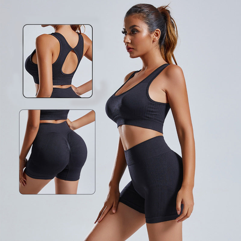 2pcs Yoga Set Women's Vest And Shorts - Shopthatapp.ca