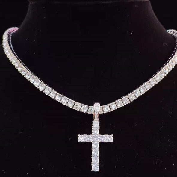 Elevate Your Style with the Silver Cross Tennis Necklace - Shopthatapp.ca