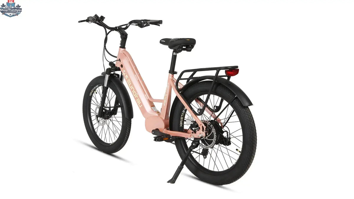 E-Vélo EUNORAU QUEBEC META24 1.0 electric bicycle with sleek frame, battery, and handlebars for performance and innovation.