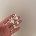 925 Silver Bunny Pearl Earrings with Cute Baroque Pearls - Shopthatapp.ca