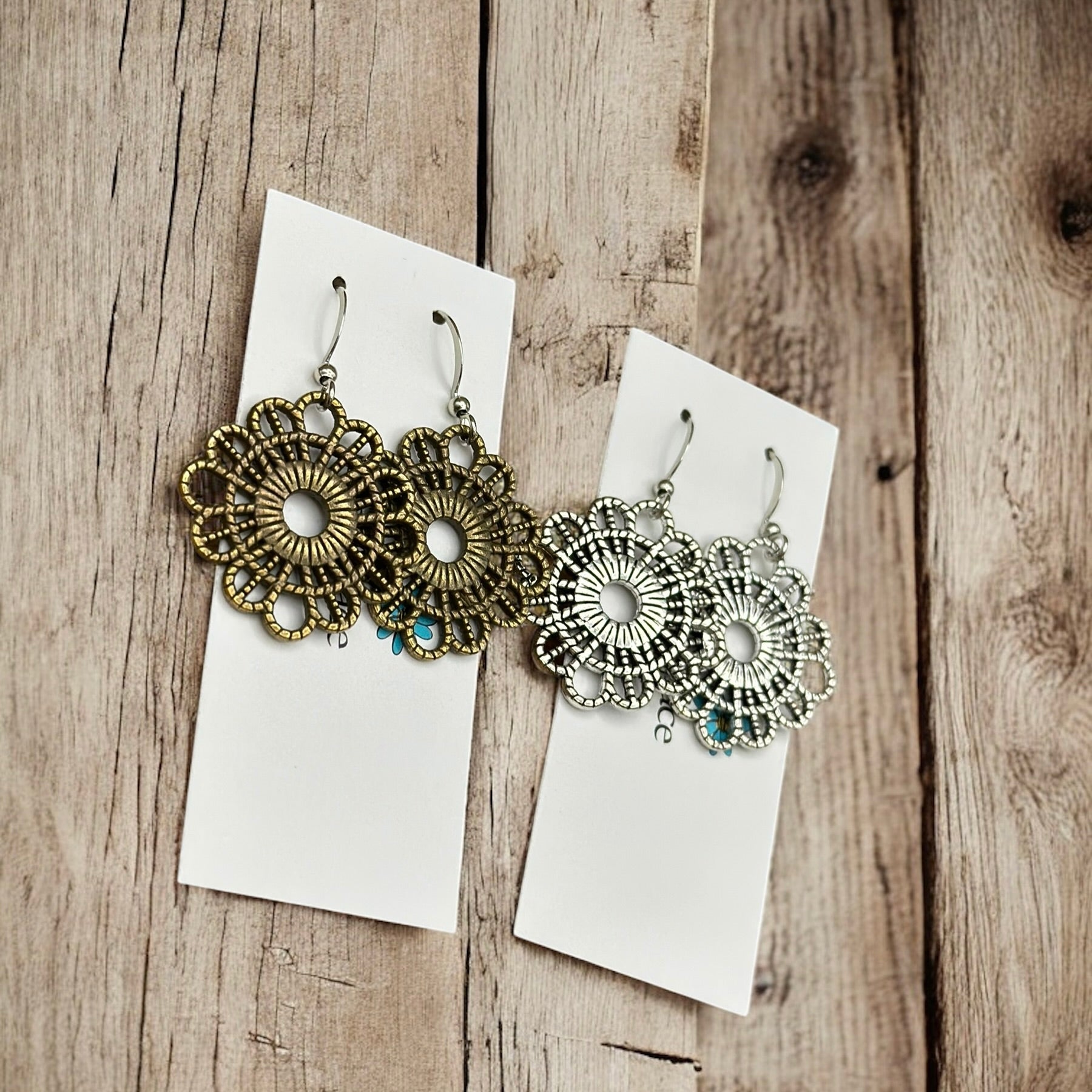 Lace Earrings with Textured Design for Stylish Elegance
