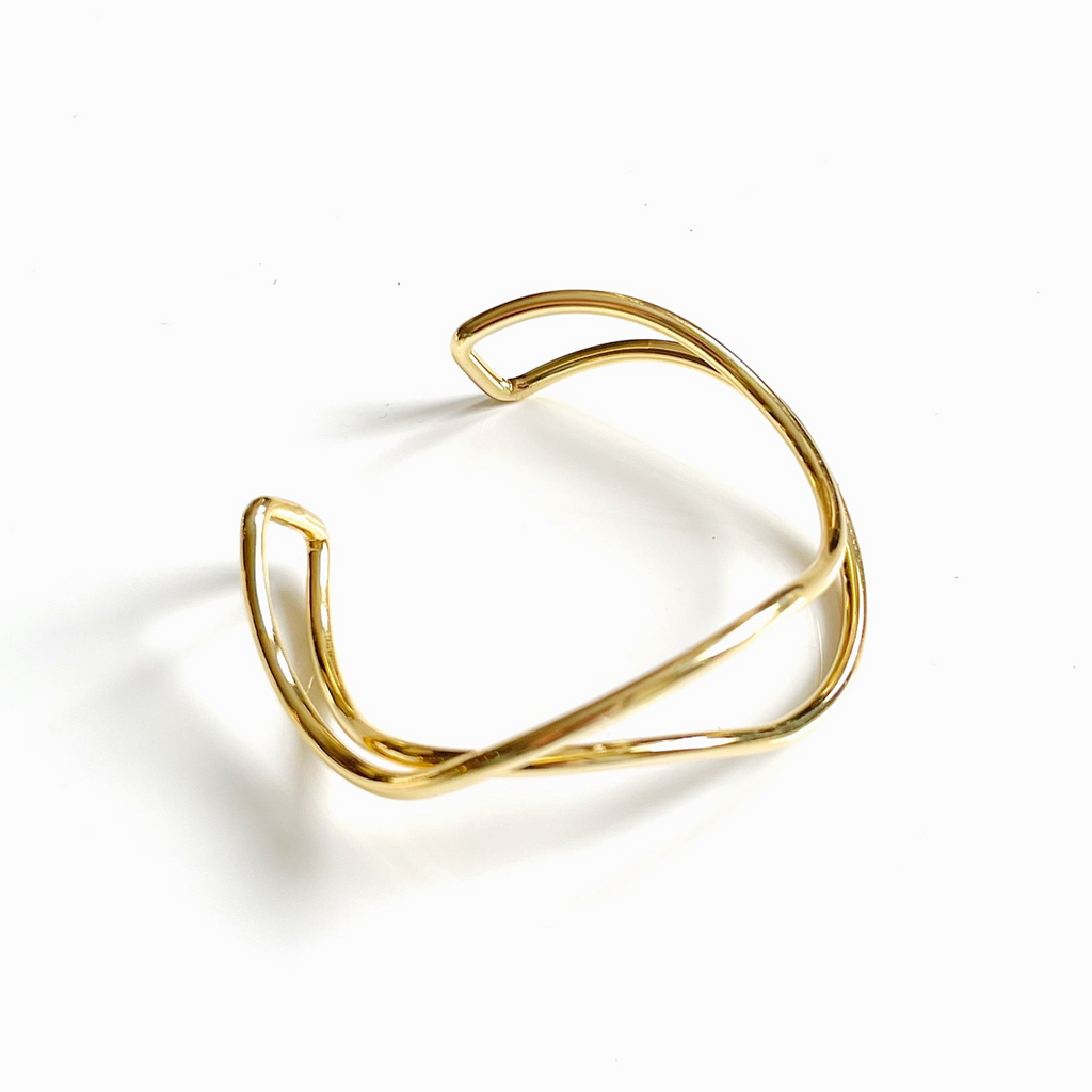 Double Band Gold Bangle - Shopthatapp.ca
