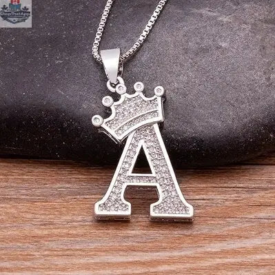 Elegant Silver Letter Pendant with Chain - Personalize Your Style - Shopthatapp.ca