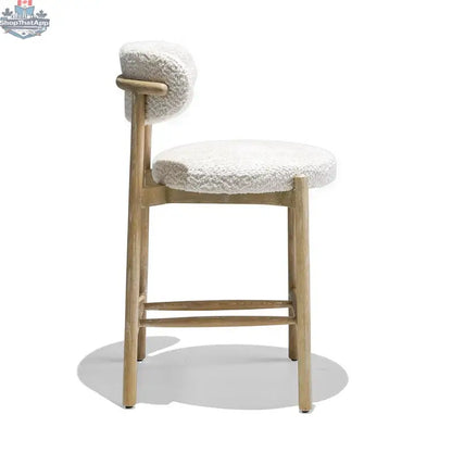 Hygge Design House Orazio Counter Stool with wooden legs and upholstered seat, modern design for kitchen or bar area.