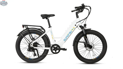 E-Vélo EUNORAU QUEBEC META24 1.0 electric bicycle with sleek frame and handlebars, showcasing modern design and performance features.