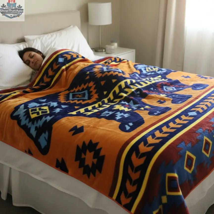 ULTRA SOFT LUXURY PLUSH BLANKET (Navajo Bear) - Shopthatapp.ca