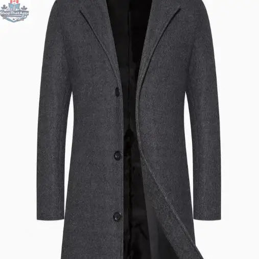 Men's Casual Extended Above The Knee Woolen Trench Coat - Shopthatapp.ca
