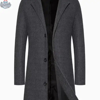 Men's Casual Extended Above The Knee Woolen Trench Coat - Shopthatapp.ca