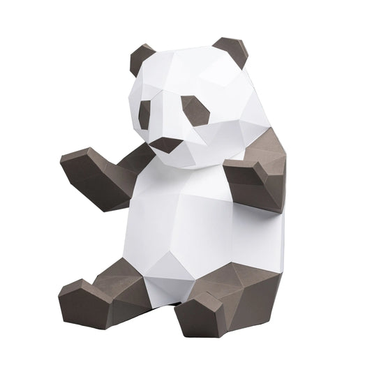 DIY Panda 3D origami paper model kit by Sofs Lifestyle, featuring colorful paper sheets and folding instructions for creative origami craft.