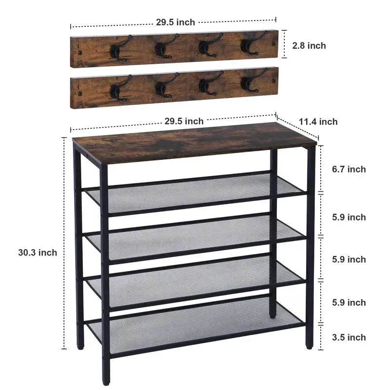 4-tier Shoe rack for entryway