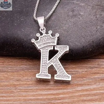 Elegant Silver Letter Pendant with Chain - Personalize Your Style - Shopthatapp.ca