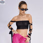 Women's elastic cross-arm tank top with solid color straps, stylish 2023 new fashion, made by Like2b-uy.