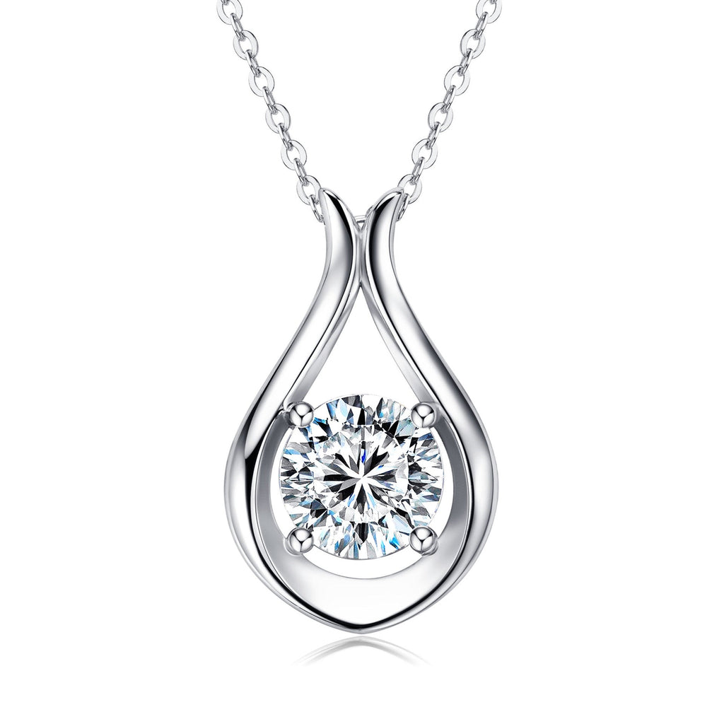 2 Carat Moissanite Necklace in 925 Sterling Silver Pendant - Shopthatapp.ca