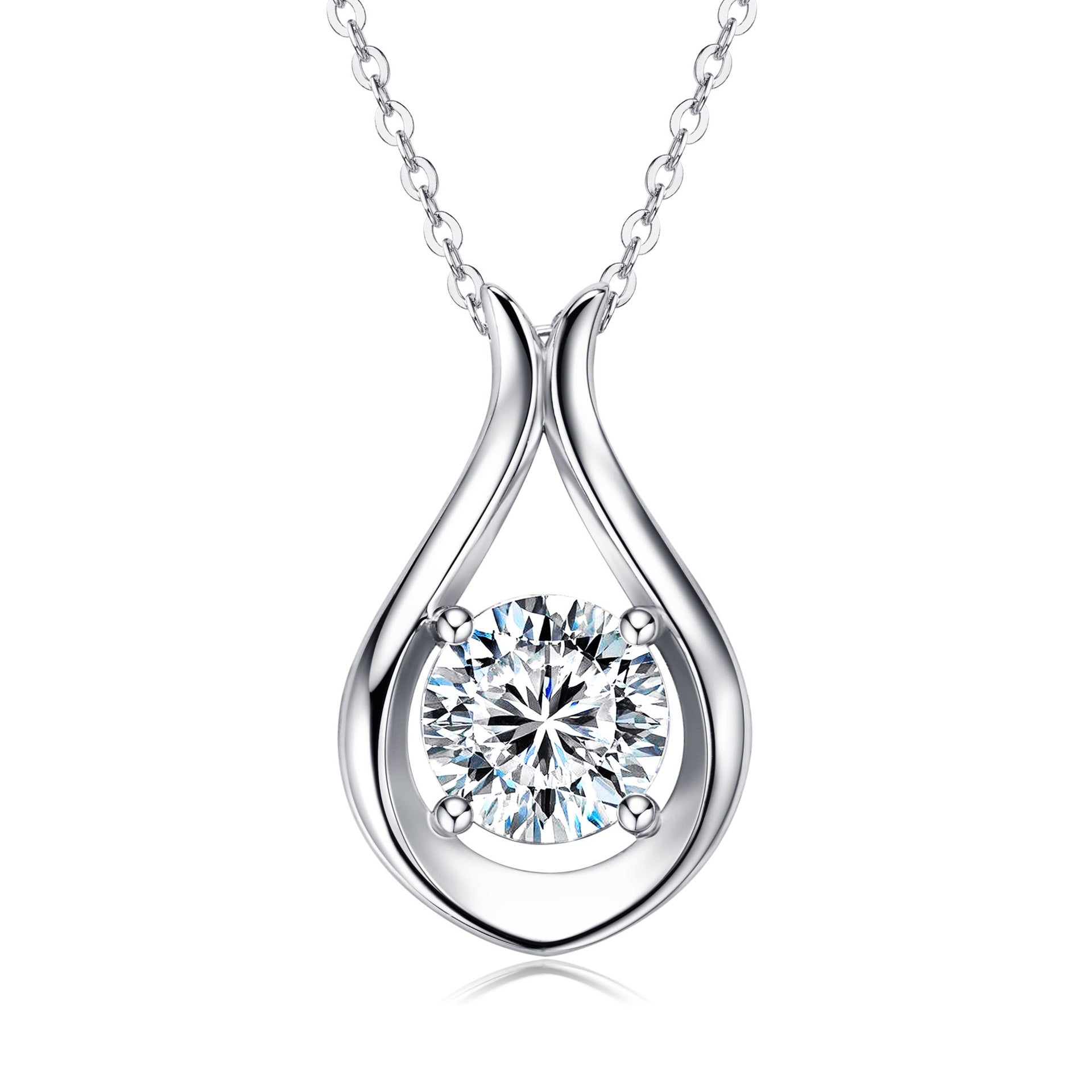 2 Carat Moissanite Necklace in 925 Sterling Silver Pendant - Shopthatapp.ca