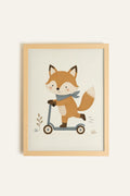 HAPPY FOX, Oeuvre sur toile rigide, encadré Naturel Clair (collective)