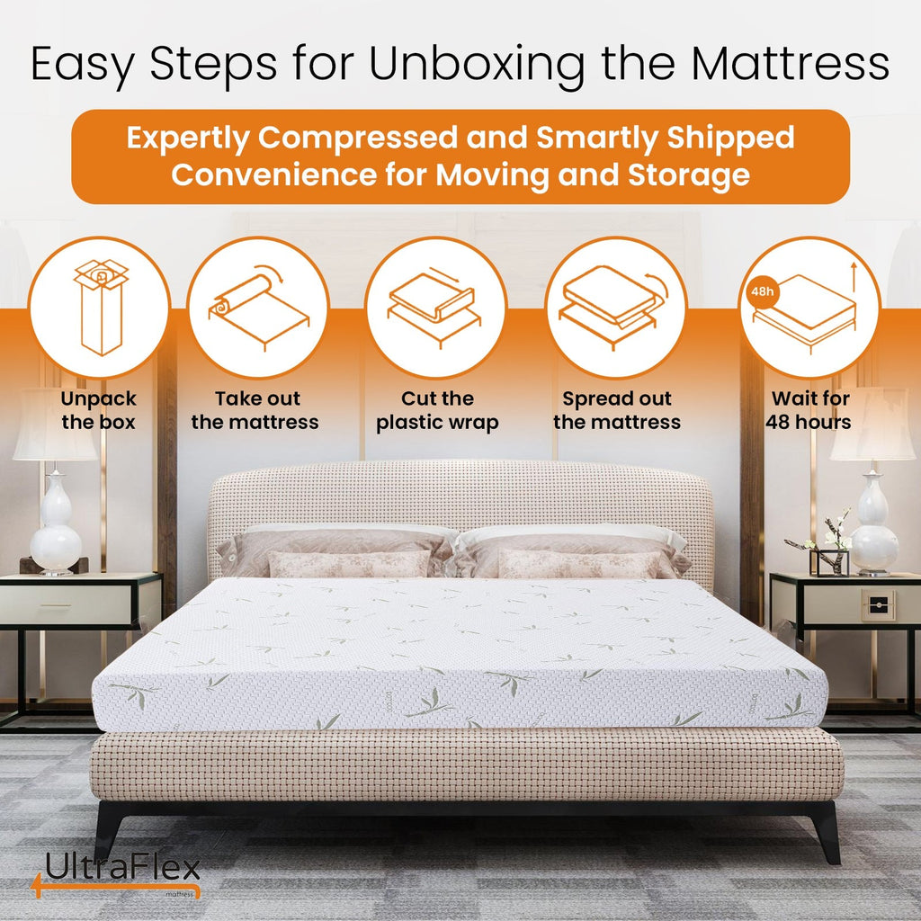 UltraFlex® SleepTight – Canadian Made- Gel Memory Foam Mattress | CertiPUR-US® Certified, Cooling, Pressure Relief, Medium Firm, Fiberglass-Free, Bamboo Cover | Ideal for Bunk Beds, RVs & All Frames | Spinal Support & Motion Isolation - Shopthatapp.ca