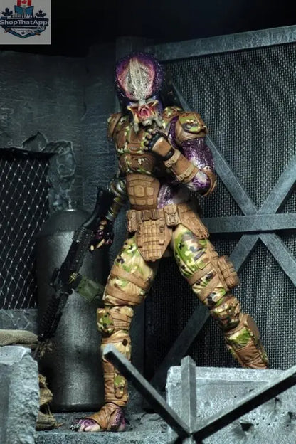 Toy Snowman Predator Ultimate Emissary action figure from The Predator collection, detailed figure with intricate costume and accessories.