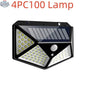 Outdoor solar LED wall light with 100 LEDs, ideal for garden, corridor, and courtyard lighting by EX-STOCK Canada.