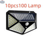 Outdoor 100 LED solar wall light by EX-STOCK Canada illuminating garden, corridor, and courtyard areas with energy-efficient LED lighting.