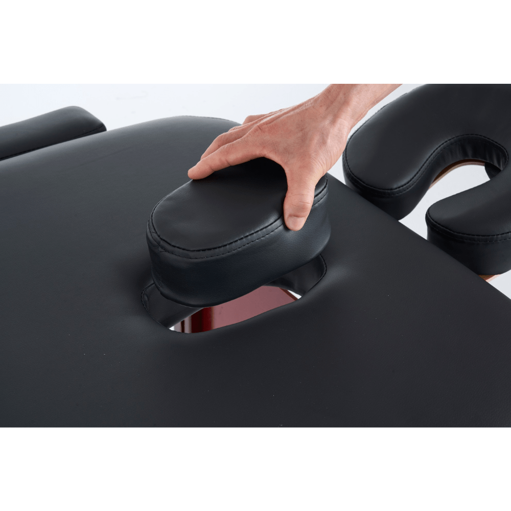 4" thick 2 Section Wooden Greenlife® master Portable Massage Table Black / Cream - MTW121 - Www.Shopthatapp.ca