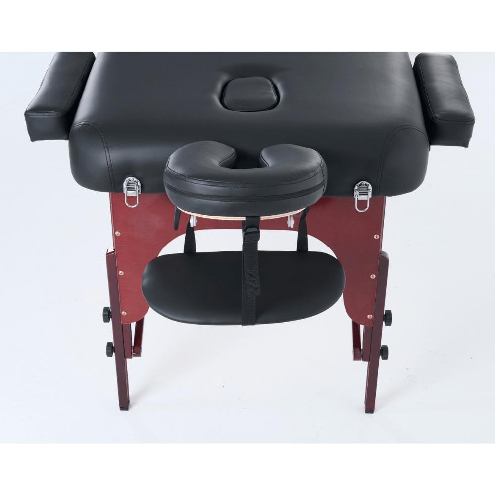 4" thick 2 Section Wooden Greenlife® master Portable Massage Table Black / Cream - MTW121 - Www.Shopthatapp.ca