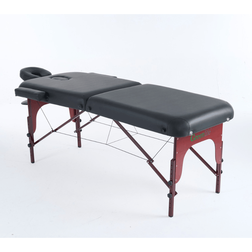 4" thick 2 Section Wooden Greenlife® master Portable Massage Table Black / Cream - MTW121 - Www.Shopthatapp.ca