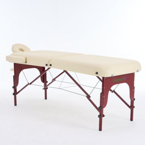 5'' 2 Section wooden Greenlife ® Portable Massage Table Black / Cream - Www.Shopthatapp.ca