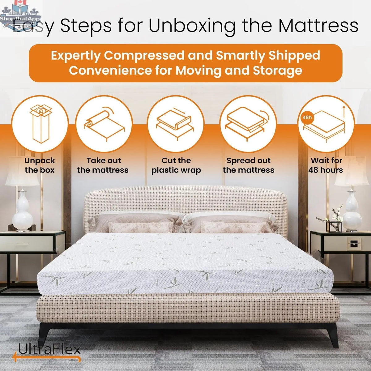 UltraFlex SleepTight mattress set with gel memory foam, cooling, pressure relief, and spinal support, ideal for bunks and RVs.