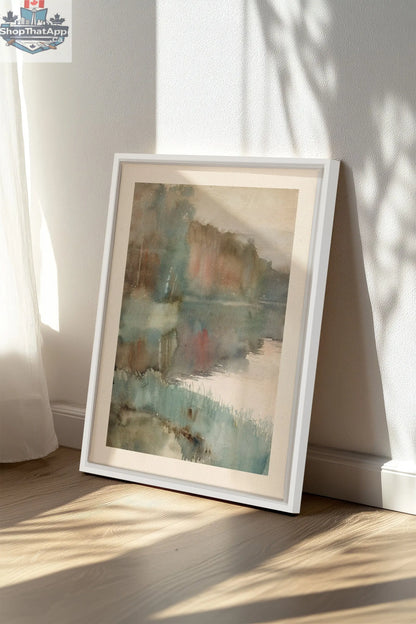 ÉCHO DU LAC toile étirée - Oeuvre sur toile étirée élégante pour votre décoration intérieure - Shopthatapp.ca