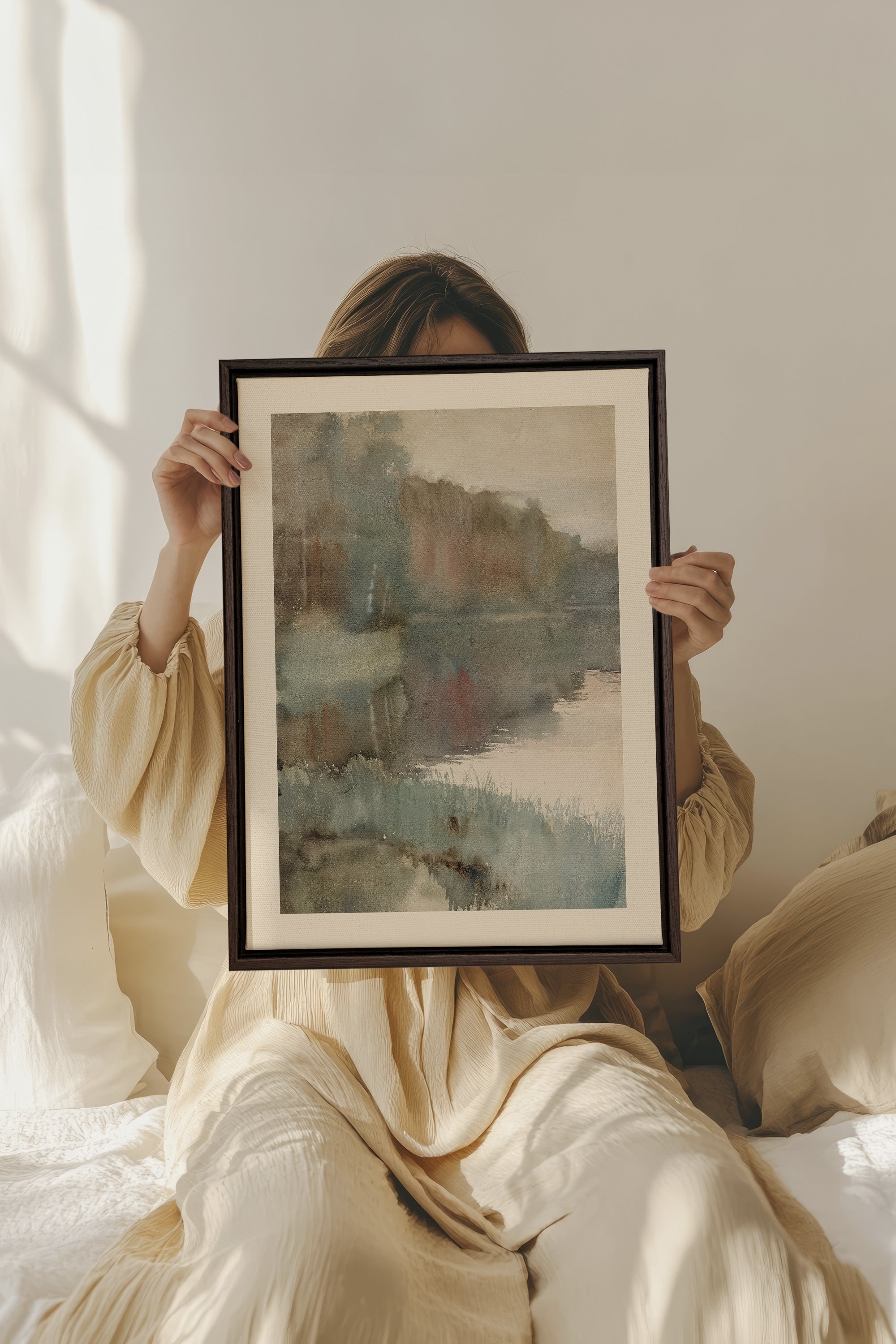 ÉCHO DU LAC toile étirée - Oeuvre sur toile étirée élégante pour votre décoration intérieure