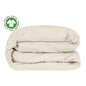 Organic cotton percale duvet cover from Skylark+Owl Canada, featuring a soft, crisp texture and stylish design for comfortable sleep.
