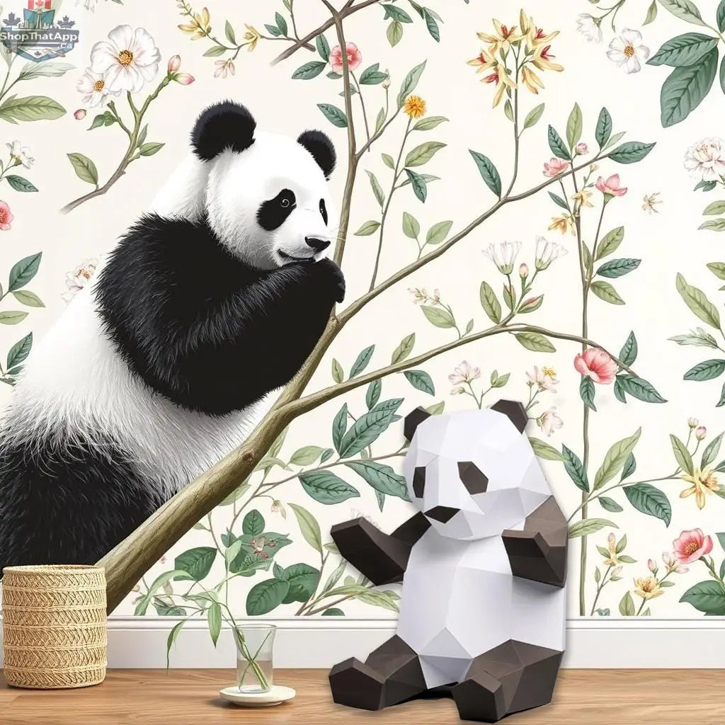 Sofs Lifestyle DIY Panda 3D origami paper model kit with colorful folded paper pieces and instructions for creative origami crafting