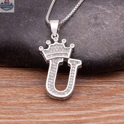 Elegant Silver Letter Pendant with Chain - Personalize Your Style - Shopthatapp.ca