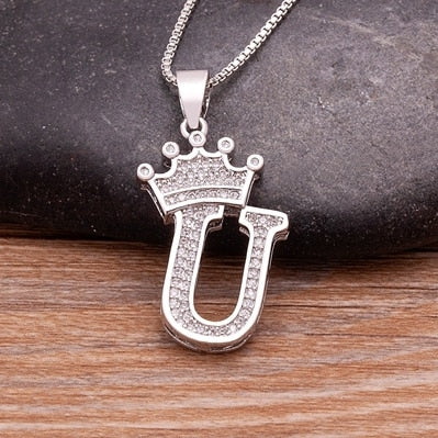 Elegant Silver Letter Pendant with Chain - Personalize Your Style