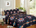 Black Super Soft  Sheet Set – Starburst Design
